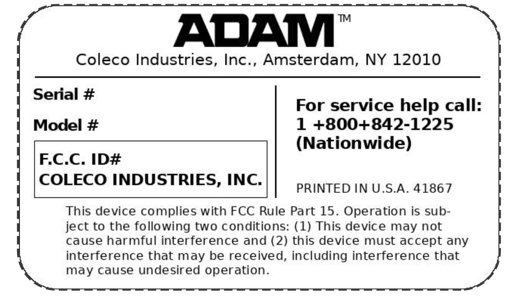 ADAM Memory Console